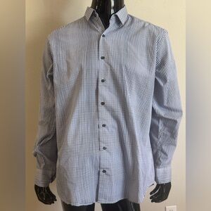 Alfani Black and White Checkered Dress Shirt
